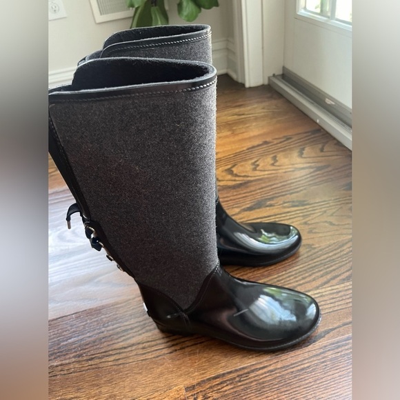 Michael Kors women rubber knee high boots size 8 - Picture 9 of 13